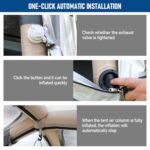 Schnell aufblasbares Campingzelt für 3-4 Personen, mit automatischer Pumpe, winddicht, tragbar, inkl. Regenfliege für Outdoor und Camping – Bild 6