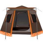 Campingzelt für 3-4 Personen, Pop-Up-Design, einfach aufzubauen, Strandzelt mit Sonnenschutz, belüftete Netzfenster, wasserabweisend, ideal für Wanderungen