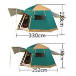 Campingzelt mit Veranda, doppellagig, automatisch öffnend, hydraulisches Kuppel-Familienzelt, ideal für Klettern, Angeln und Festivals im Freien – Bild 3