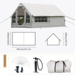 Giuggiolared Aufblasbares Campingzelt für 6-10 Personen, schnell aufzubauend, mit Luftpumpe, wasserdicht, Glamping-Outdoor-Luftzelt – Bild 3