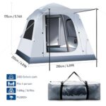 Schnell aufblasbares Campingzelt für 3-4 Personen, mit automatischer Pumpe, winddicht, tragbar, inkl. Regenfliege für Outdoor und Camping – Bild 3