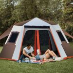 MRVAKDYDI 4-Jahreszeiten Campingzelt für 4-8 Personen, wasserdicht, winddicht, abnehmbare Plane, Grün/Braun, mehrere Größen (370x250x200 cm) – Bild 5