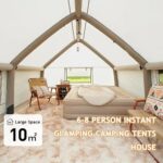 Giuggiolared Aufblasbares Campingzelt für 6-10 Personen, schnell aufzubauend, mit Luftpumpe, wasserdicht, Glamping-Outdoor-Luftzelt – Bild 5