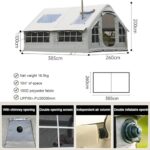 Aufblasbares Campingzelt für 6-8 Personen, 4 Jahreszeiten, Pop-Up-Design, inkl. Luftpumpe, Kaminöffnung, mit Aufbewahrungstasche für Familien – Bild 7