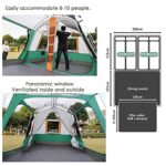 Luxuszelt für 8-10 Personen, Pop-Up Campingzelt mit 2 Zimmern, wasserdicht, 3 Mesh-Fenster, Kuppelzelt mit Tragetasche, ideal für Familie – Bild 2