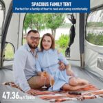 Schnell aufblasbares Campingzelt für 3-4 Personen, mit automatischer Pumpe, winddicht, tragbar, inkl. Regenfliege für Outdoor und Camping – Bild 10