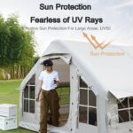 Aufblasbares Campingzelt für 6-8 Personen, 4 Jahreszeiten, Pop-Up-Design, inkl. Luftpumpe, Kaminöffnung, mit Aufbewahrungstasche für Familien – Bild 2