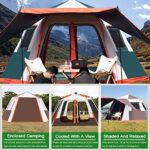 MRVAKDYDI 4-Jahreszeiten Campingzelt für 4-8 Personen, wasserdicht, winddicht, abnehmbare Plane, Grün/Braun, mehrere Größen (370x250x200 cm) – Bild 4