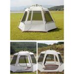 Pop-Up Campingzelt für 3-8 Personen, Strandzelte, Sonnenschutz, einfach aufzubauen, ideal für Camping, Rucksackreisen und Wandern im Freien – Bild 3