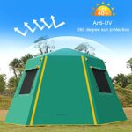 Campingzelt für 3-4 Personen, Pop-Up-Design, einfach aufzubauen, Strandzelt mit Sonnenschutz, belüftete Netzfenster, wasserabweisend, ideal für Wanderungen – Bild 6