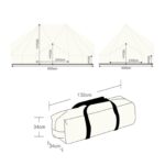 PULaif Aufblasbares Glockenzelt 6m, 4 Jahreszeiten, Jurte mit Ofen-Buchsen, für 8-10 Personen, wasserdicht, Segeltuch Camping-Zelt – Bild 2
