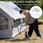 Aufblasbares Campingzelt für 6-8 Personen, 4 Jahreszeiten, Pop-Up-Design, inkl. Luftpumpe, Kaminöffnung, mit Aufbewahrungstasche für Familien – Bild 4