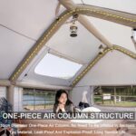 Aufblasbares Campingzelt für 6-8 Personen, 4 Jahreszeiten, Pop-Up-Design, inkl. Luftpumpe, Kaminöffnung, mit Aufbewahrungstasche für Familien – Bild 5