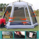 Campingzelt für 3-4 Personen, Pop-Up-Design, einfach aufzubauen, Strandzelt mit Sonnenschutz, belüftete Netzfenster, wasserabweisend, ideal für Wanderungen – Bild 7