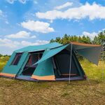 Luxuszelt für 8-10 Personen, Pop-Up Campingzelt mit 2 Zimmern, wasserdicht, 3 Mesh-Fenster, Kuppelzelt mit Tragetasche, ideal für Familie