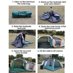 Luxuszelt für 8-10 Personen, Pop-Up Campingzelt mit 2 Zimmern, wasserdicht, 3 Mesh-Fenster, Kuppelzelt mit Tragetasche, ideal für Familie – Bild 5