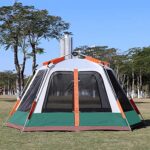 MRVAKDYDI 4-Jahreszeiten Campingzelt für 4-8 Personen, wasserdicht, winddicht, abnehmbare Plane, Grün/Braun, mehrere Größen (370x250x200 cm) – Bild 3