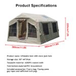 Deluxe Familien-Campingzelt für 5-6 Personen, 4 Jahreszeiten, wasserdicht, Pop-Up, separate Wohn-/Schlafbereiche, mit Ofenloch und Pumpe – Bild 7