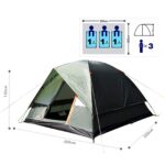 Campingzelt, wasserdichtes Familienzelt, doppellagig, einfach aufzubauen für Outdoor, Wanderungen, Strandreisen, Angeln – Bild 2