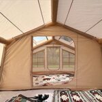 Großes Familien-Campingzelt für 5-6 Personen, wasserdicht, separater Wohn-/Schlafbereich, inklusive Pumpe, Ofenloch, einfach aufzubauen – Bild 5