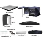 Auto-Markise SUV-Zelt, Mehrpersonen-Familien-Campingzelt, Heckklappenzelt mit Tragetasche, ideal für Outdoor und Camping (Schwarz) – Bild 4