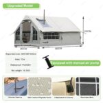 WEICNE Aufblasbares Campingzelt für 6-8 Personen, Luxus-Luftzelt mit Dachfenster, inkl. elektrischer Luftpumpe, Aufbewahrungstasche, Upgrade – Bild 12