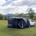 Auto-Markise SUV-Zelt, Mehrpersonen-Familien-Campingzelt, Heckklappenzelt mit Tragetasche, ideal für Outdoor und Camping (Schwarz)