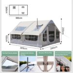 Luftzelt aufblasbar 6-8 Personen, mit Kaminöffnung, Luftpumpe, Dachfenster, wasserdicht, 4 Jahreszeiten Familienzelt für Camping – Bild 2