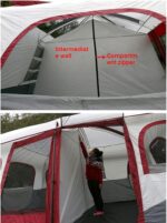 Campingzelt für 8-12 Personen, 2 Schlafzimmer, doppelschichtig, wasserdicht, winddicht, Kuppelzelt mit eingenähter Bodenplane, ideal für Camping – Bild 5