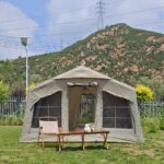 Deluxe Familien-Campingzelt für 5-6 Personen, 4 Jahreszeiten, wasserdicht, Pop-Up, separate Wohn-/Schlafbereiche, mit Ofenloch und Pumpe – Bild 6