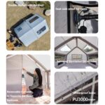 Luftzelt aufblasbar 6-8 Personen, mit Kaminöffnung, Luftpumpe, Dachfenster, wasserdicht, 4 Jahreszeiten Familienzelt für Camping – Bild 5