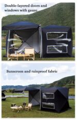 Auto-Markise SUV-Zelt, Mehrpersonen-Familien-Campingzelt, Heckklappenzelt mit Tragetasche, ideal für Outdoor und Camping (Schwarz) – Bild 5