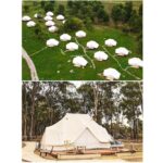 PULaif Aufblasbares Glockenzelt 6m, 4 Jahreszeiten, Jurte mit Ofen-Buchsen, für 8-10 Personen, wasserdicht, Segeltuch Camping-Zelt – Bild 3